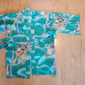 Elegant Floral Women's Kimono in Teal